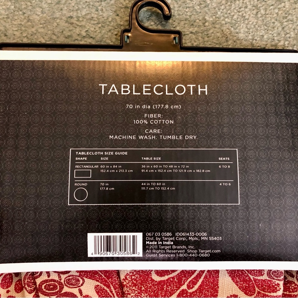 NWT TABLECLOTH BY HOME 70” ROUND - Picture 7 of 7